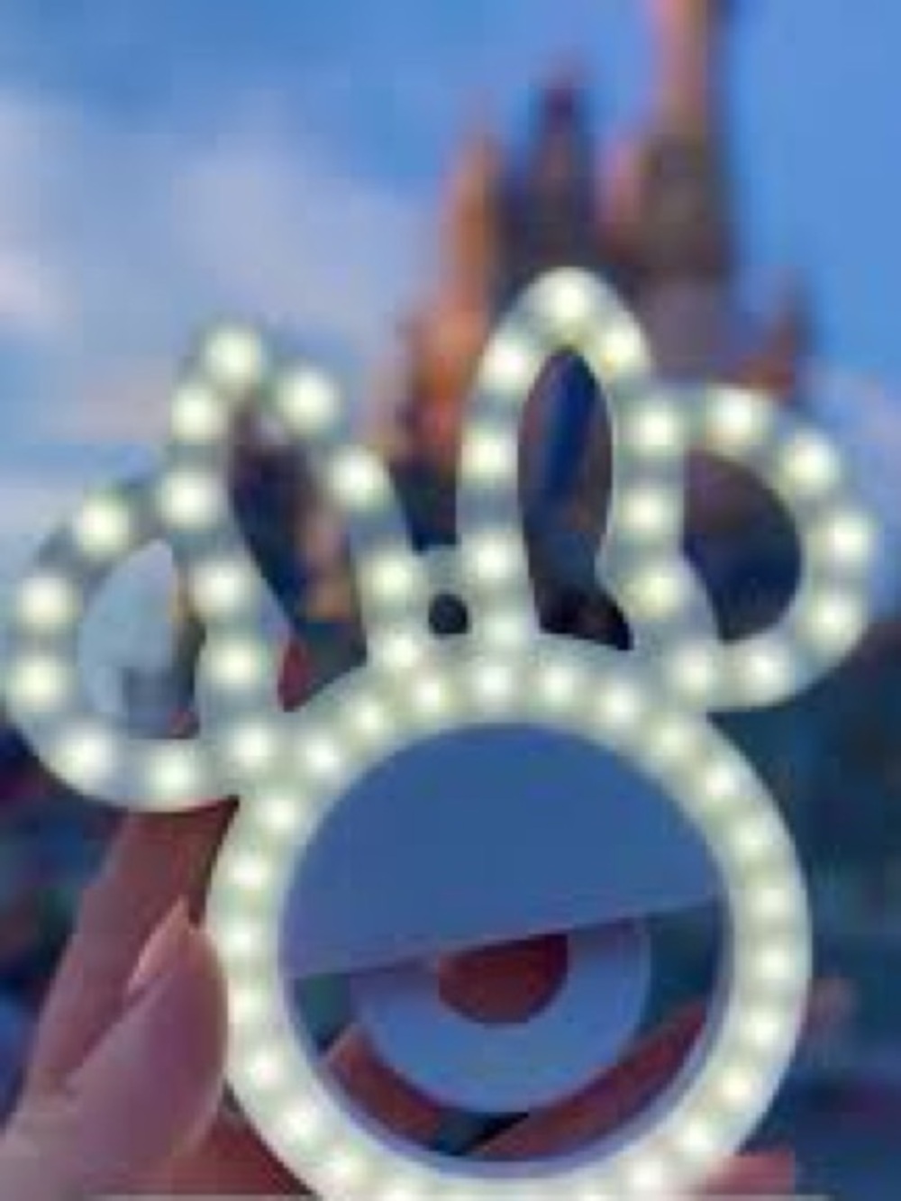 Disney White Minnie Mouse Bunny Ear LED Light clip phone